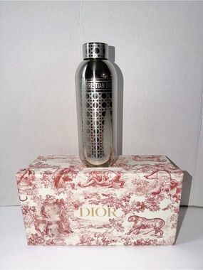 Christian Dior Stainless Steel Water Bottle With Cannage Motif Limited Edition